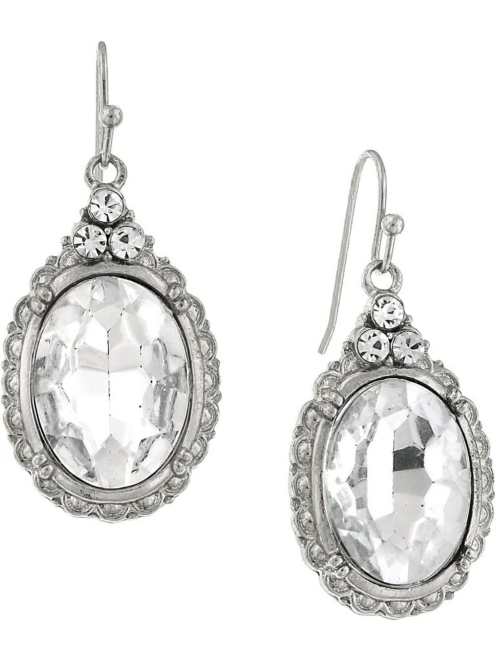 Victorian Oval Multi-Faceted Drop Earrings - Elegant Vintage Style Jewelry
